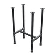 Base de mesa de comedor, estructura en H, hierro fundido y acero Ø 34 mm, 52 × 36 cm, altura 75 cm