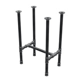 Base de mesa de comedor, estructura en H, hierro fundido y acero Ø 34 mm, 52 × 36 cm, altura 75 cm