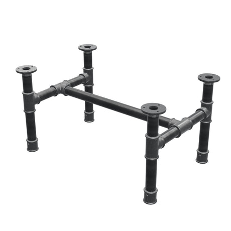 Base de mesa de centro, estructura en H, hierro fundido y acero Ø 34 mm, 62 × 40 cm, altura 32 cm