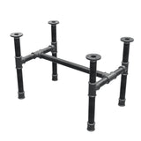 Base de mesa de centro, estructura en H, hierro fundido y acero Ø 34 mm, 62 × 40 cm, altura 42 cm