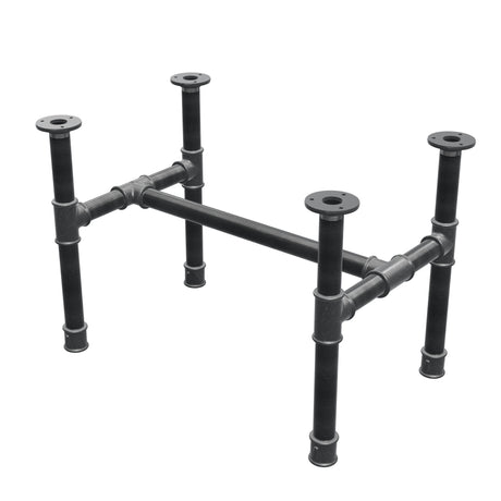 Base de mesa de centro, estructura en H, hierro fundido y acero Ø 34 mm, 62 × 40 cm, altura 42 cm