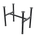 Base de mesa de centro, estructura en H, hierro fundido y acero Ø 34 mm, 62 × 40 cm, altura 52 cm