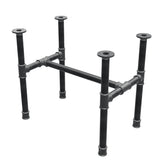 Base de mesa de centro, estructura en H, hierro fundido y acero Ø 34 mm, 62 × 40 cm, altura 52 cm