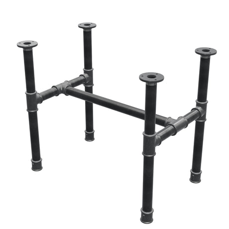Base de mesa de centro, estructura en H, hierro fundido y acero Ø 34 mm, 62 × 40 cm, altura 52 cm