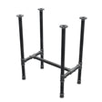Base de mesa de comedor, estructura en H, hierro fundido y acero Ø 34 mm, 62 × 40 cm, altura 75 cm