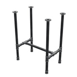 Base de mesa de comedor, estructura en H, hierro fundido y acero Ø 34 mm, 62 × 40 cm, altura 75 cm