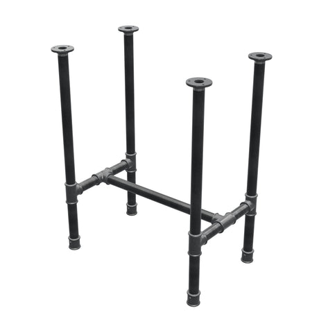 Base de mesa de comedor, estructura en H, hierro fundido y acero Ø 34 mm, 62 × 40 cm, altura 75 cm