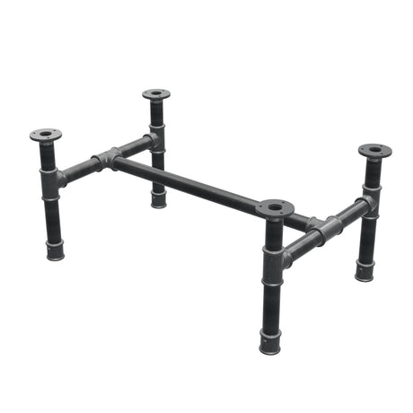 Base de mesa de centro, estructura en H, hierro fundido y acero Ø 34 mm, 72 × 46 cm, altura 32 cm