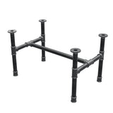 Base de mesa de centro, estructura en H, hierro fundido y acero Ø 34 mm, 72 × 46 cm, altura 42 cm