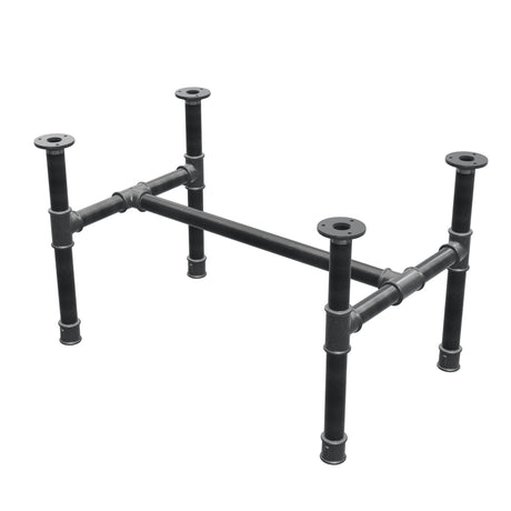 Base de mesa de centro, estructura en H, hierro fundido y acero Ø 34 mm, 72 × 46 cm, altura 42 cm