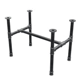 Base de mesa de centro, estructura en H, hierro fundido y acero Ø 34 mm, 72 × 46 cm, altura 52 cm
