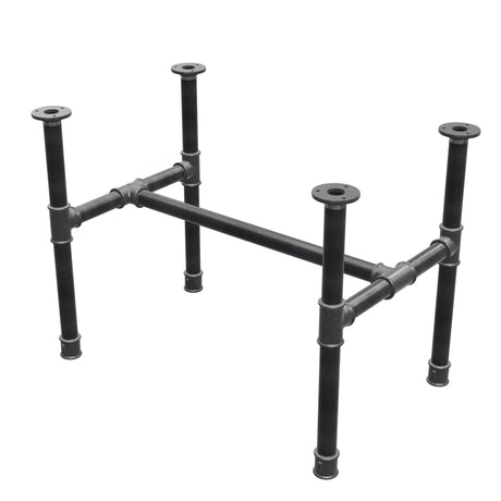 Base de mesa de centro, estructura en H, hierro fundido y acero Ø 34 mm, 72 × 46 cm, altura 52 cm