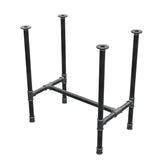 Base de mesa de comedor, estructura en H, hierro fundido y acero Ø 34 mm, 72 × 46 cm, altura 75 cm