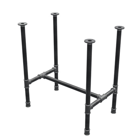 Base de mesa de comedor, estructura en H, hierro fundido y acero Ø 34 mm, 72 × 46 cm, altura 75 cm