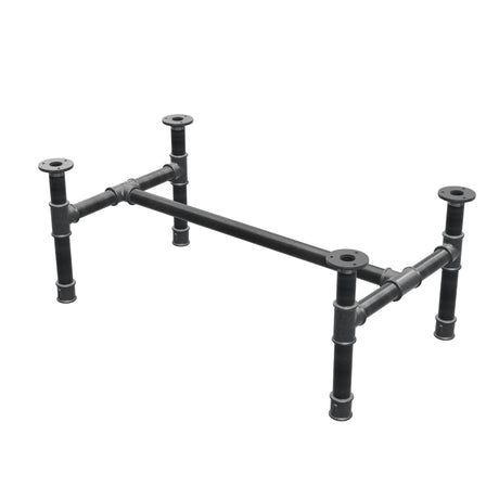 Base de mesa de centro, estructura en H, hierro fundido y acero Ø 34 mm, 82 × 46 cm, altura 32 cm