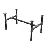 Base de mesa de centro, estructura en H, hierro fundido y acero Ø 34 mm, 82 × 46 cm, altura 42 cm