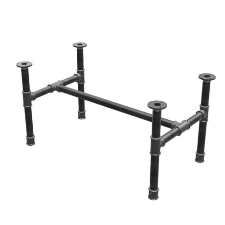 Base de mesa de centro, estructura en H, hierro fundido y acero Ø 34 mm, 82 × 46 cm, altura 42 cm
