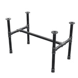 Base de mesa de centro, estructura en H, hierro fundido y acero Ø 34 mm, 82 × 46 cm, altura 52 cm