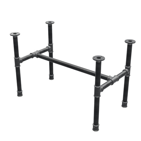 Base de mesa de centro, estructura en H, hierro fundido y acero Ø 34 mm, 82 × 46 cm, altura 52 cm