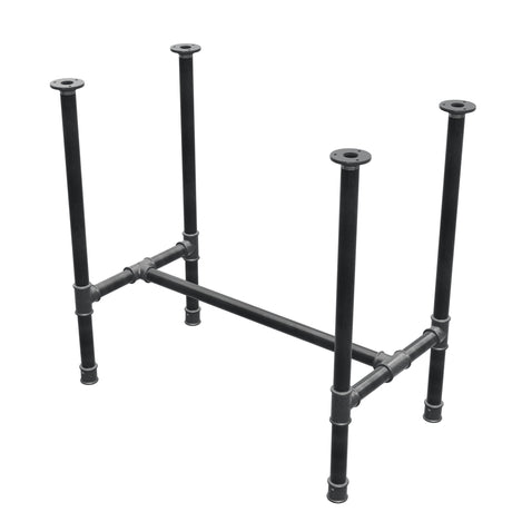Base de mesa de comedor, estructura en H, hierro fundido y acero Ø 34 mm, 82 × 46 cm, altura 75 cm