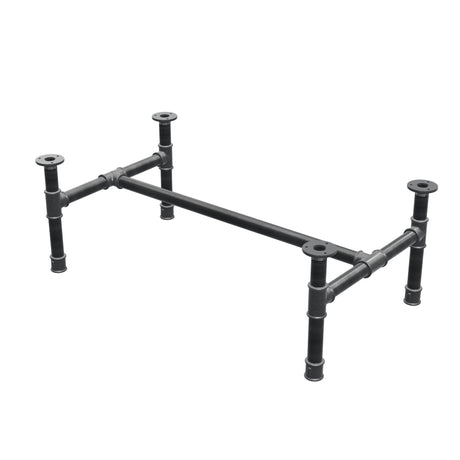 Base de mesa de centro, estructura en H, hierro fundido y acero Ø 34 mm, 92 × 52 cm, altura 32 cm