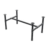 Base de mesa de centro, estructura en H, hierro fundido y acero Ø 34 mm, 92 × 52 cm, altura 42 cm