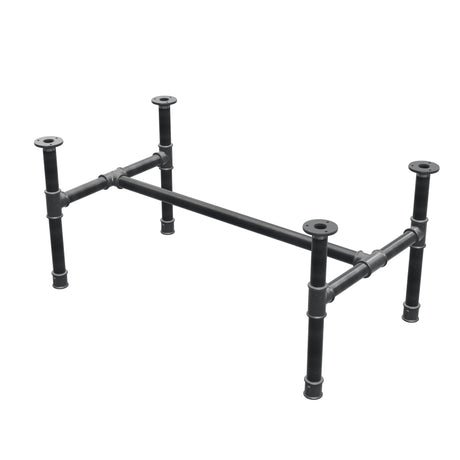 Base de mesa de centro, estructura en H, hierro fundido y acero Ø 34 mm, 92 × 52 cm, altura 42 cm