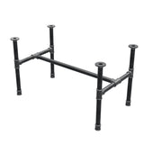 Base de mesa de centro, estructura en H, hierro fundido y acero Ø 34 mm, 92 × 52 cm, altura 52 cm