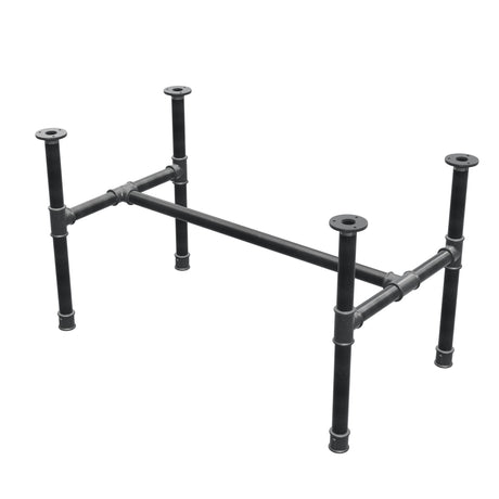 Base de mesa de centro, estructura en H, hierro fundido y acero Ø 34 mm, 92 × 52 cm, altura 52 cm