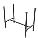 Base de mesa de comedor, estructura en H, hierro fundido y acero Ø 34 mm, 92 × 52 cm, altura 75 cm