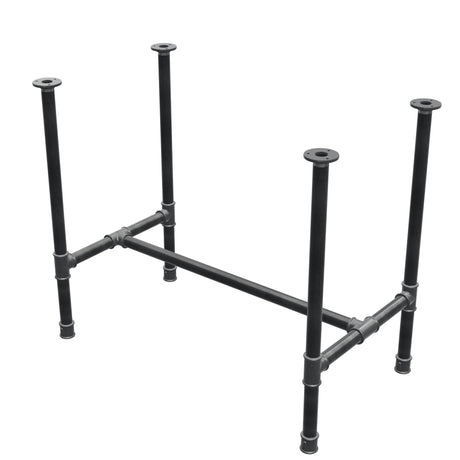 Base de mesa de comedor, estructura en H, hierro fundido y acero Ø 34 mm, 92 × 52 cm, altura 75 cm