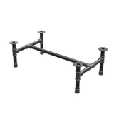 Base de mesa de centro, estructura en H, hierro fundido y acero Ø 42 mm, 106 × 61 cm, altura 34 cm