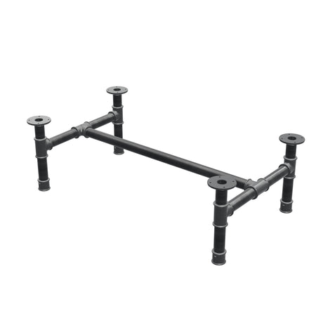 Base de mesa de centro, estructura en H, hierro fundido y acero Ø 42 mm, 106 × 61 cm, altura 34 cm