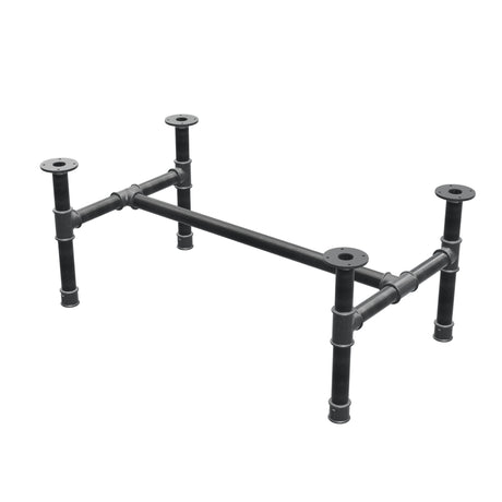 Base de mesa de centro, estructura en H, hierro fundido y acero Ø 42 mm, 106 × 61 cm, altura 44 cm