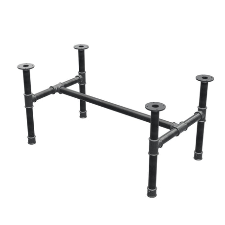 Base de mesa de centro, estructura en H, hierro fundido y acero Ø 42 mm, 106 × 61 cm, altura 54 cm