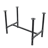 Base de mesa de comedor, estructura en H, hierro fundido y acero Ø 42 mm, 106 × 61 cm, altura 74 cm