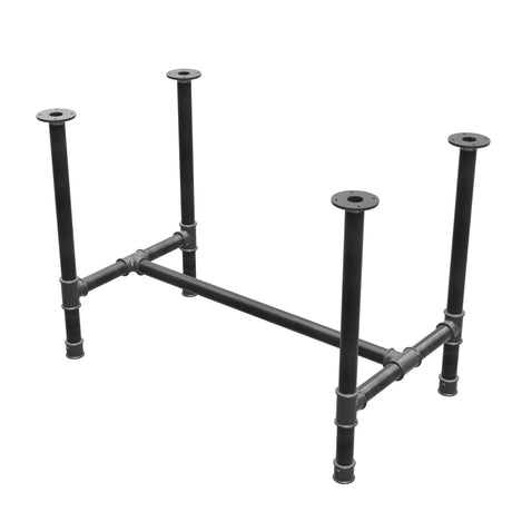 Base de mesa de comedor, estructura en H, hierro fundido y acero Ø 42 mm, 106 × 61 cm, altura 74 cm