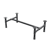 Base de mesa de centro, estructura en H, hierro fundido y acero Ø 42 mm, 116 × 61 cm, altura 34 cm