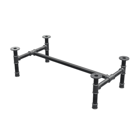 Base de mesa de centro, estructura en H, hierro fundido y acero Ø 42 mm, 116 × 61 cm, altura 34 cm