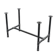 Base de mesa de comedor, estructura en H, hierro fundido y acero Ø 42 mm, 116 × 61 cm, altura 74 cm