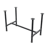 Base de mesa de comedor, estructura en H, hierro fundido y acero Ø 42 mm, 116 × 61 cm, altura 74 cm