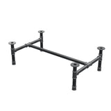 Base de mesa de centro, estructura en H, hierro fundido y acero Ø 42 mm, 116 × 71 cm, altura 34 cm