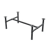 Base de mesa de centro, estructura en H, hierro fundido y acero Ø 42 mm, 116 × 71 cm, altura 44 cm