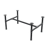 Base de mesa de centro, estructura en H, hierro fundido y acero Ø 42 mm, 116 × 71 cm, altura 54 cm