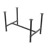 Base de mesa de comedor, estructura en H, hierro fundido y acero Ø 42 mm, 116 × 71 cm, altura 74 cm