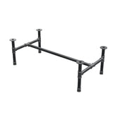 Base de mesa de centro, estructura en H, hierro fundido y acero Ø 42 mm, 136 × 71 cm, altura 44 cm