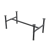 Base de mesa de centro, estructura en H, hierro fundido y acero Ø 42 mm, 136 × 71 cm, altura 54 cm
