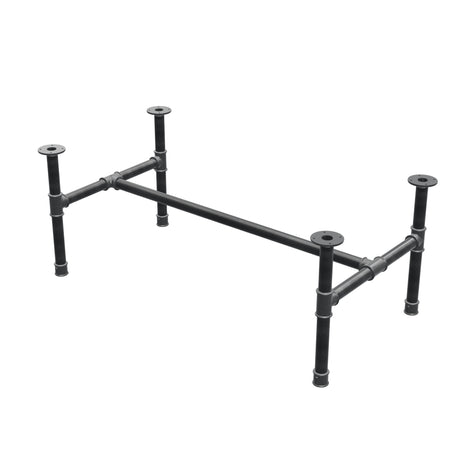Base de mesa de centro, estructura en H, hierro fundido y acero Ø 42 mm, 136 × 71 cm, altura 54 cm