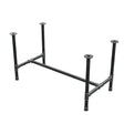 Base de mesa de comedor, estructura en H, hierro fundido y acero Ø 42 mm, 136 × 71 cm, altura 74 cm