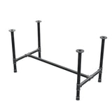 Base de mesa de comedor, estructura en H, hierro fundido y acero Ø 42 mm, 136 × 71 cm, altura 74 cm